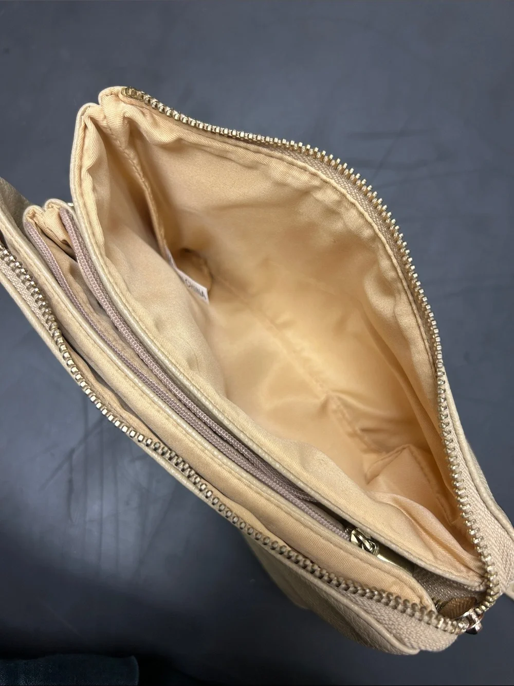 Beige Faux Leather Wristlet Clutch - Neutral Everyday Purse